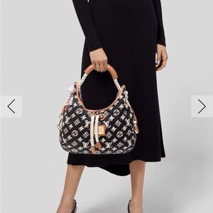 LOUIS VUITTON Nylon Monogram Cruise Bulles MM in Navy.